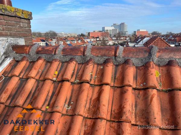 Pannendak met nokvorst en schoorsteen, dakrenovatie in Eersel